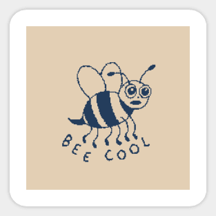 Bee Cool - Funny 1 bit Pixel Art Sticker